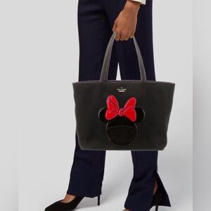 Kate Spade New York Minnie Mouse Francis Shoulder Tote Bag Black Red Bow Disney